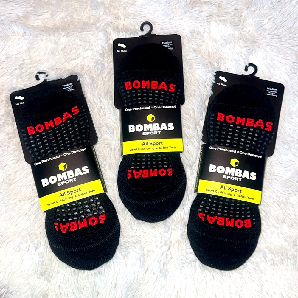 Three Pair BOMBAS SPORT CUSHIONED NO SHOWS